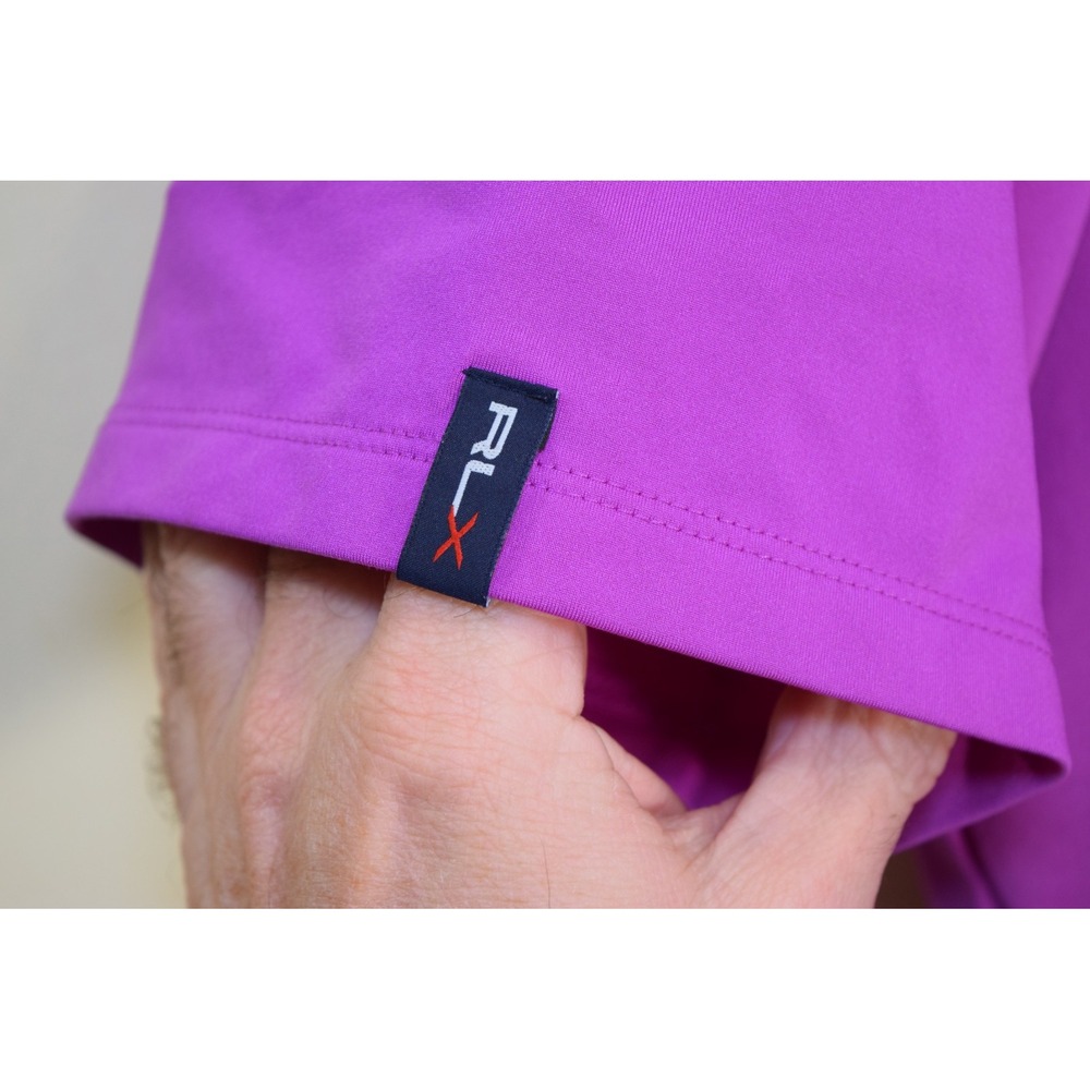 RLX Ralph Lauren Performance Quick Dry Golf Polo Shirt MENS L Purple MAGENTA - Picture 3 of 13